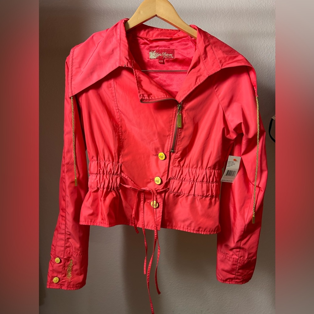 NWT Apple Bottoms Hot Pink Short Jacket with Gold Accessories Size Medium